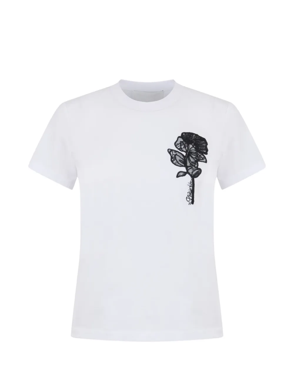 3.1 Phillip Lim flower embroidery T-shirt - Weiß