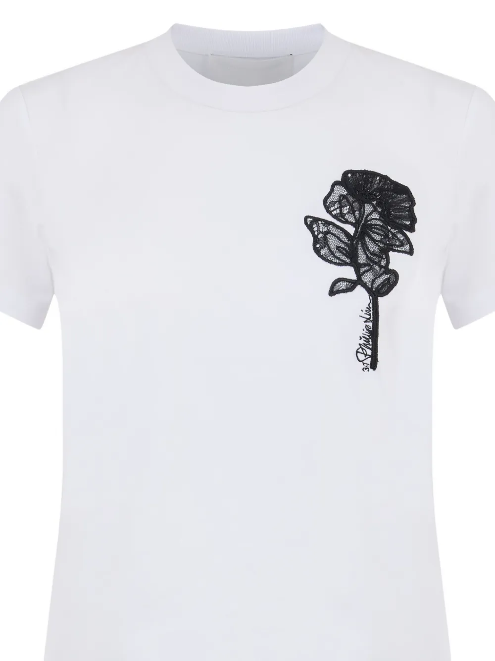 3.1 Phillip Lim T-shirt met geborduurde bloemen Wit
