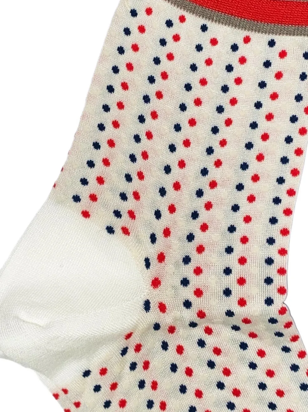  Antipast Polka Dot-pattern Socks - White 