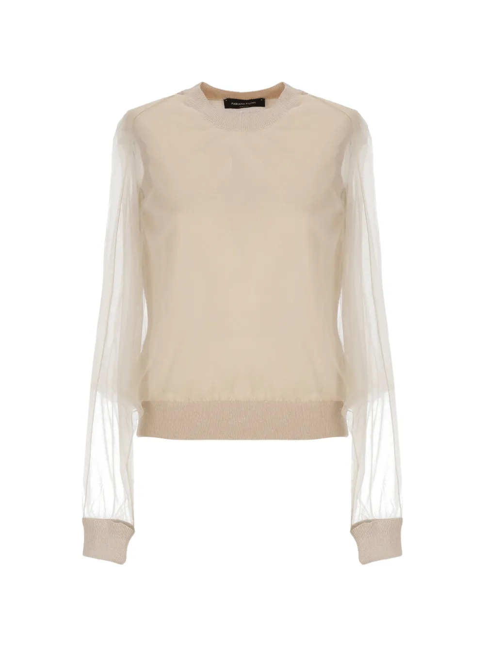Fabiana Filippi sheer-sleeve jumper - Toni neutri