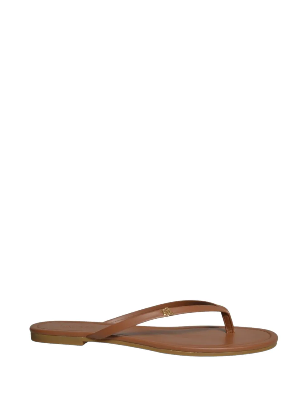 Lauren Ralph Lauren logo-plaque flip-flop sandals - Braun
