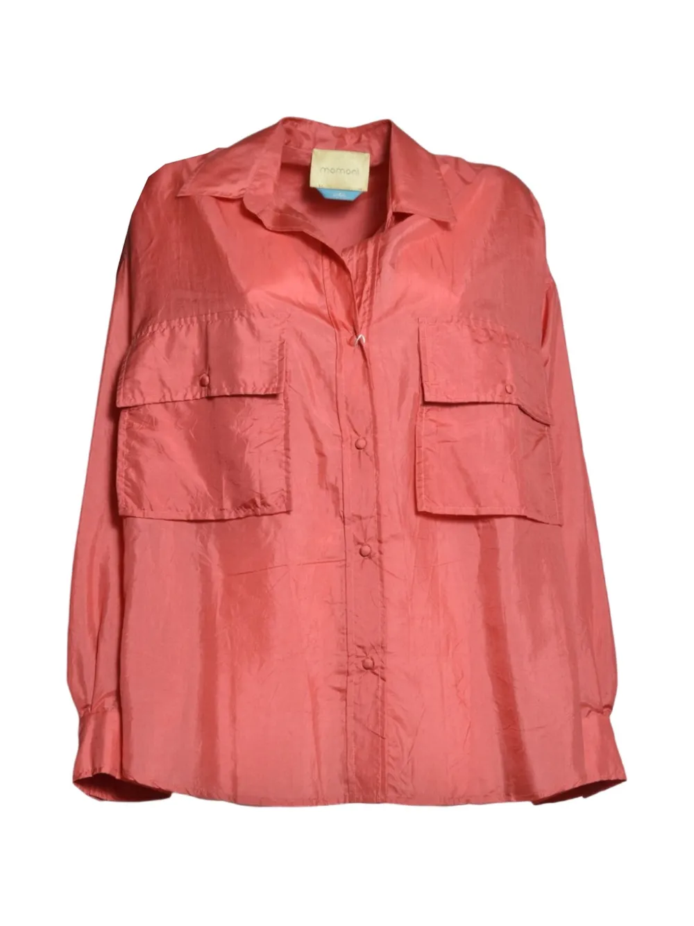 MOMONÌ patch-pocket silk shirt - Orange