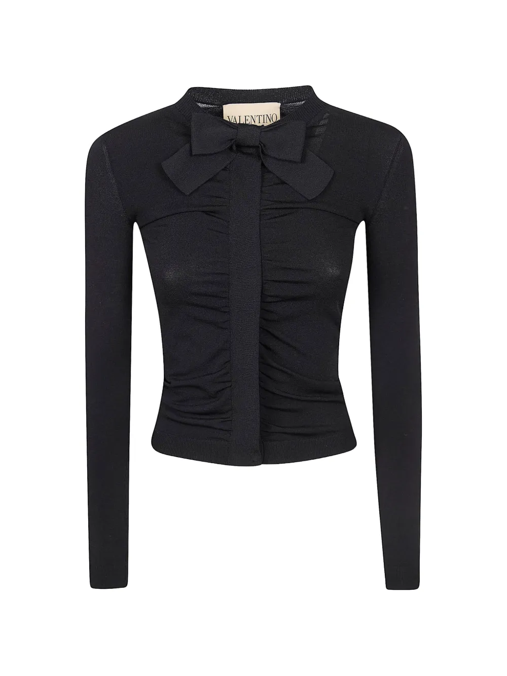 Valentino Garavani bow-detail gathered top - Nero