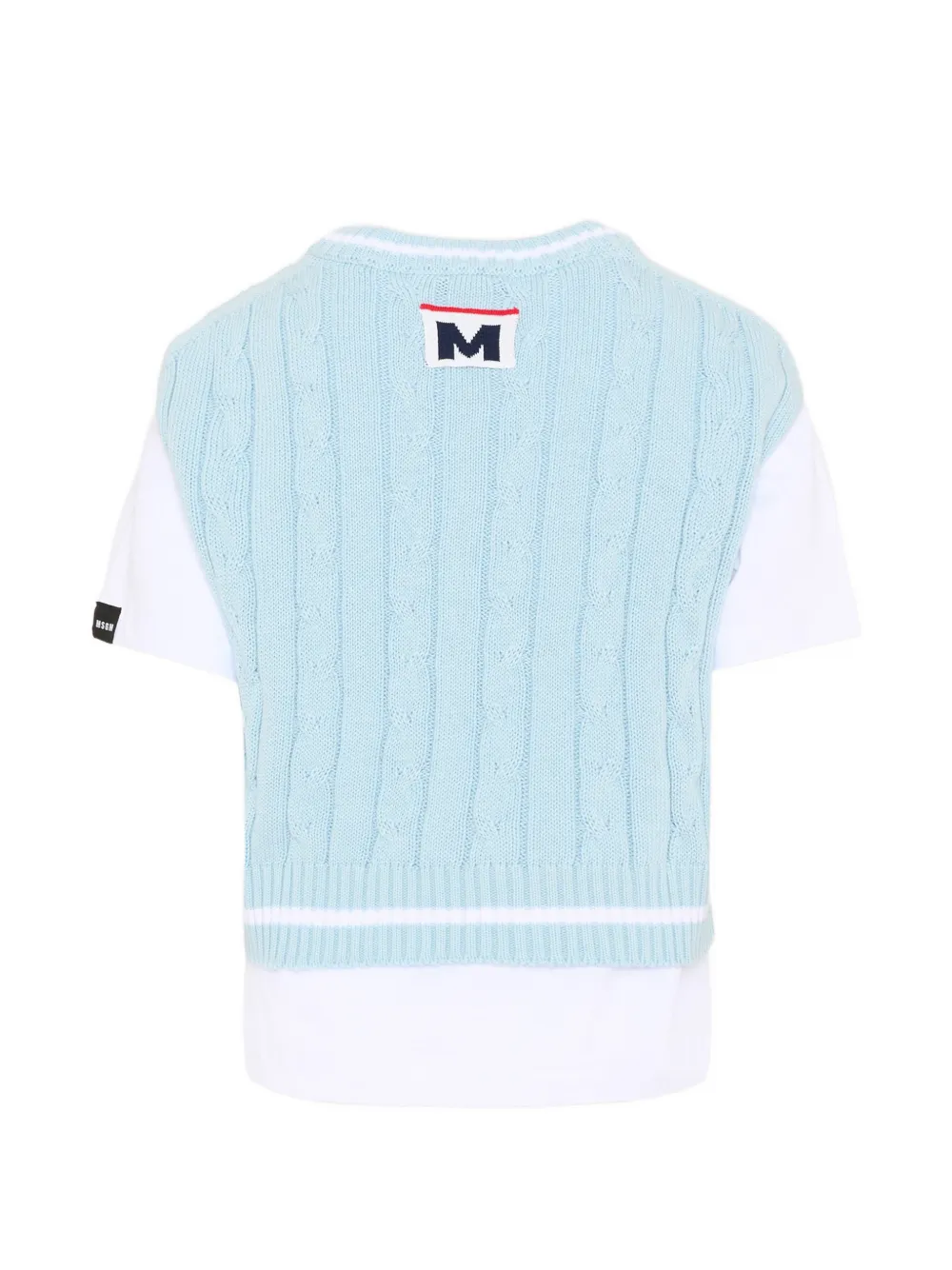 Cable-Knit Crew-Neck T-Shirt