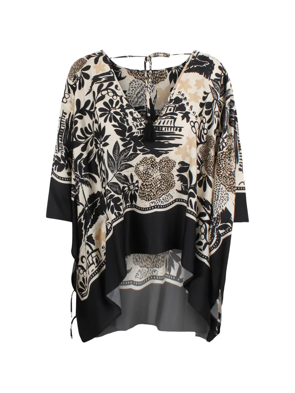 ERMANNO FIRENZE V-neck print top - Nero