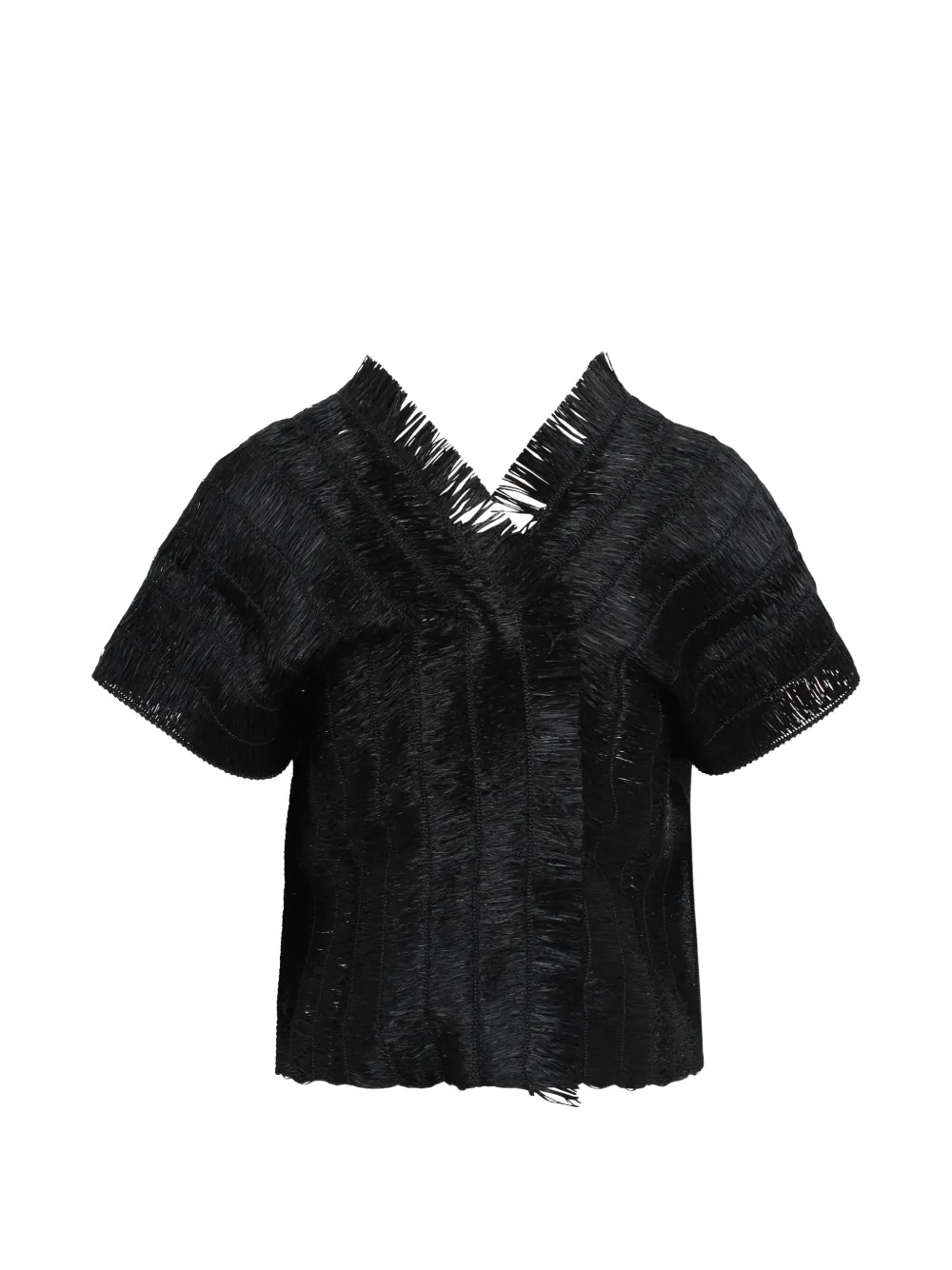 PierAntonioGaspari fringed jacket - Schwarz