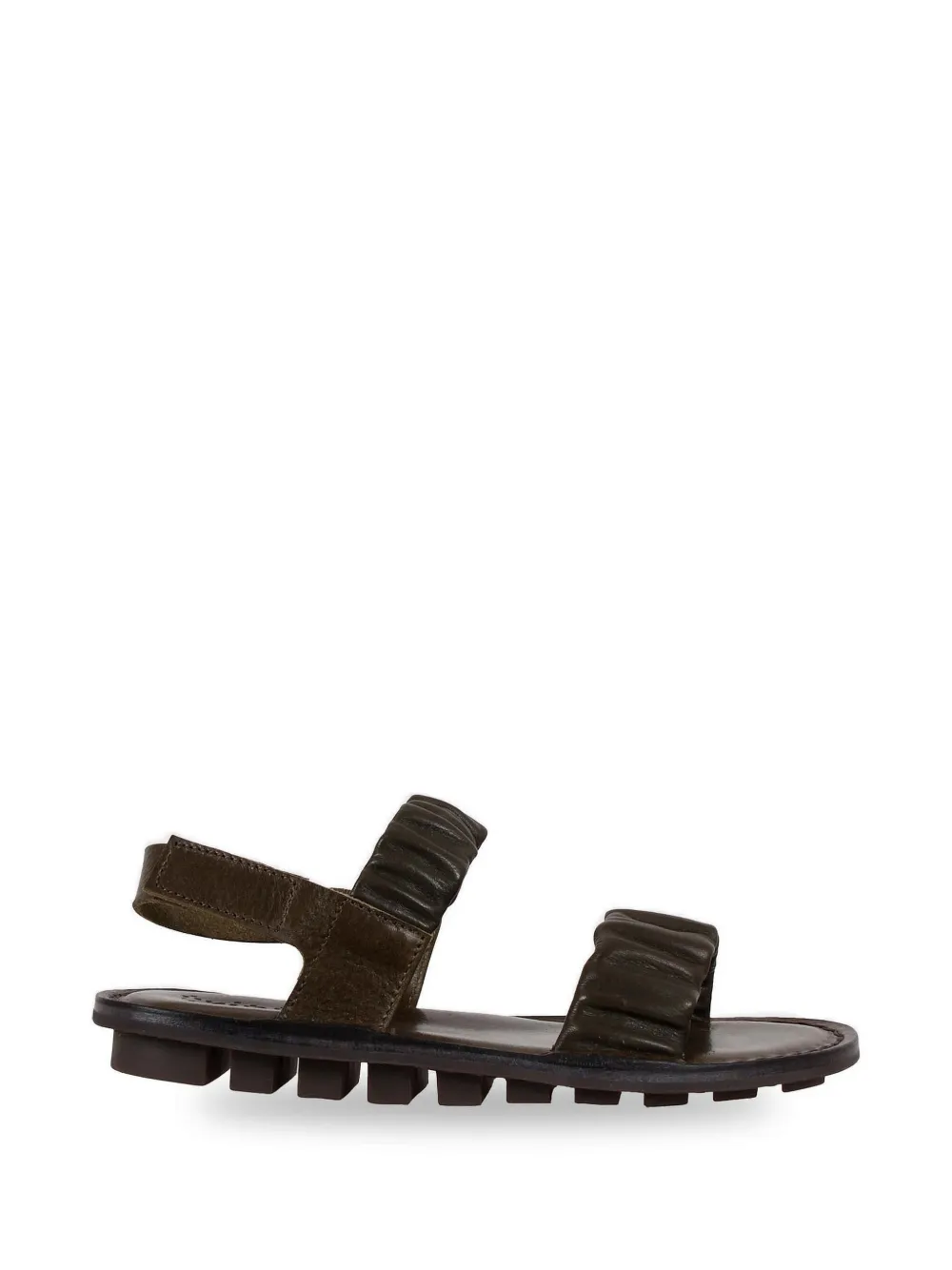 Trippen Pacific ruched leather sandals - Marrone