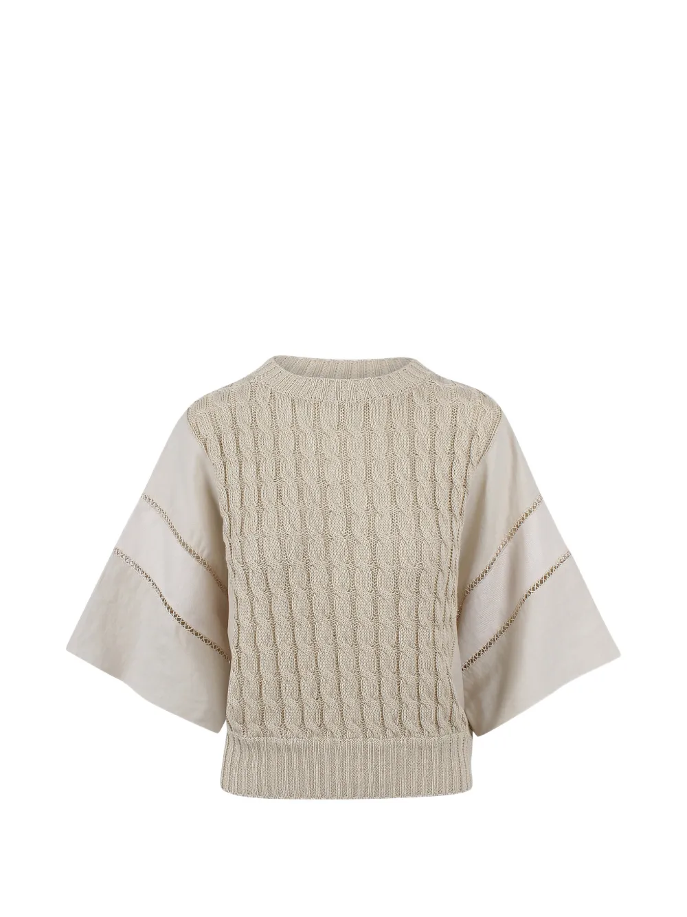 Max Mara cable-knit panelled sweater - Toni neutri