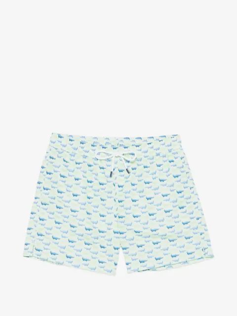Fedeli drawstring animal print swim shorts