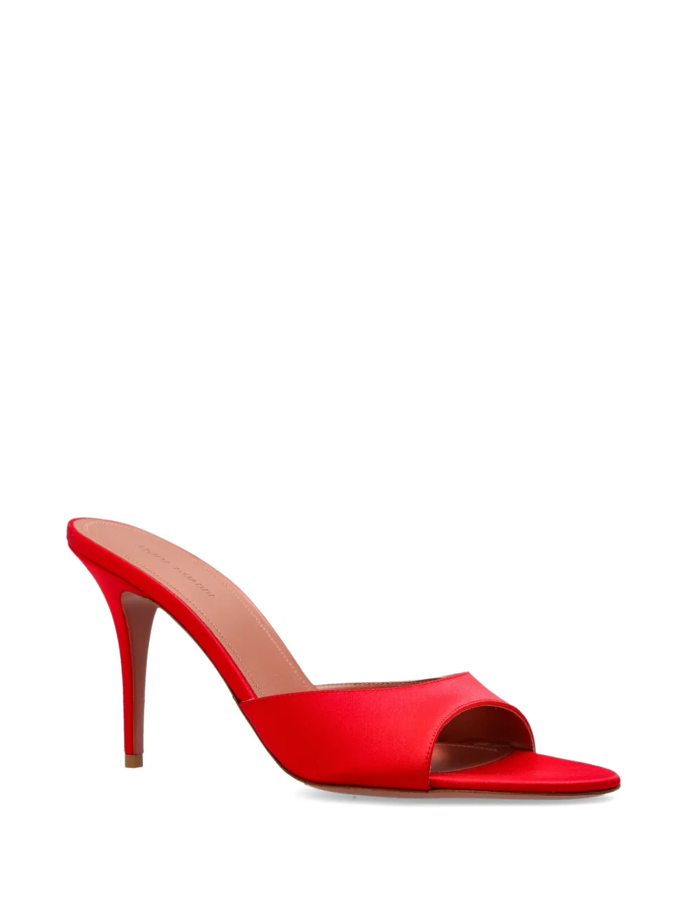 Amina Muaddi Elodie satin sandals Rood
