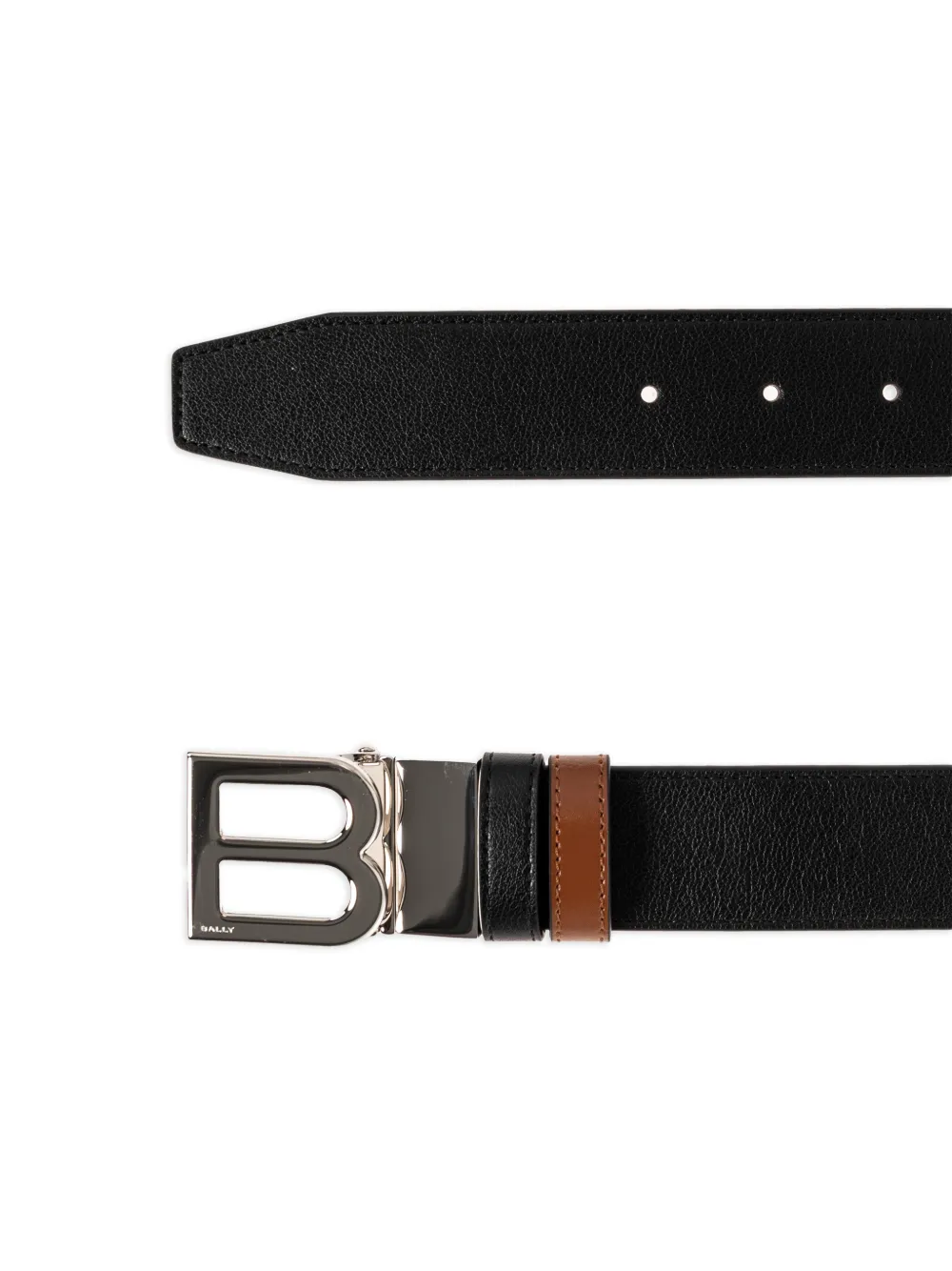  Bally B-logo Leather Belt - Black 