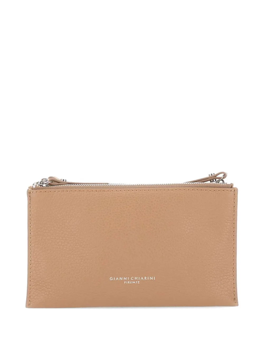 GIANNI CHIARINI Lucille zipped grained leather shoulder bag - Toni neutri
