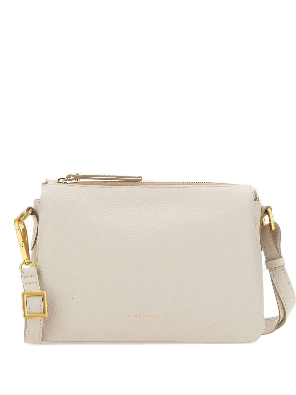 GIANNI CHIARINI Brooke grained logo shoulder bag - Toni neutri