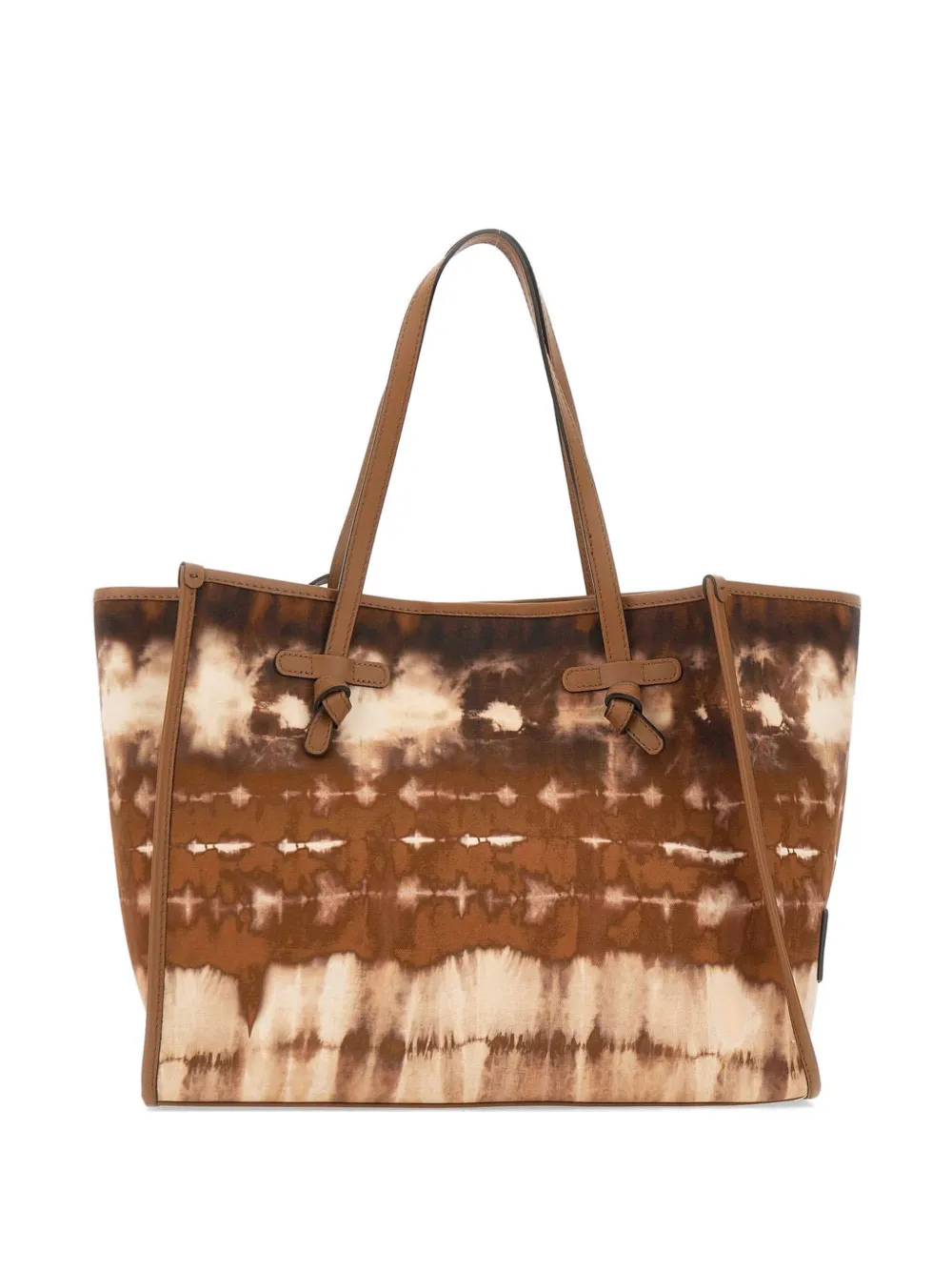 GIANNI CHIARINI tie-dye leather-trim shoulder bag - Marrone