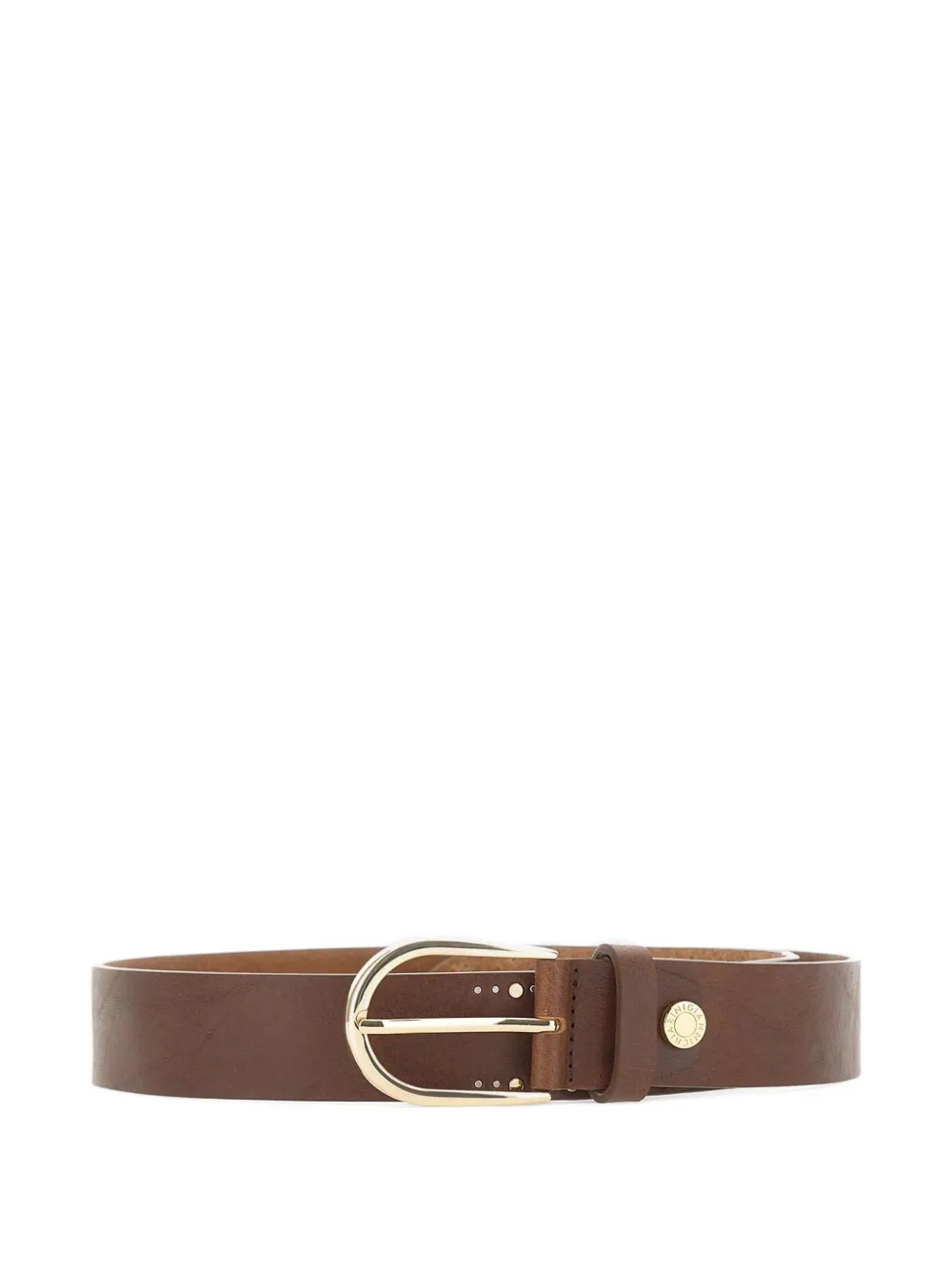 GIANNI CHIARINI studded round buckle leather belt - Marrone