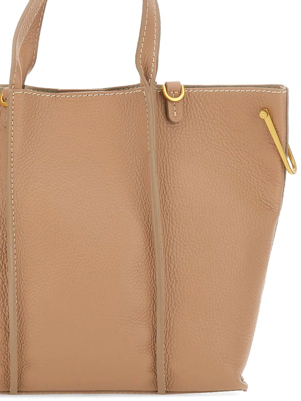 Zahara Ribbed Grained Leather Tote Bag
