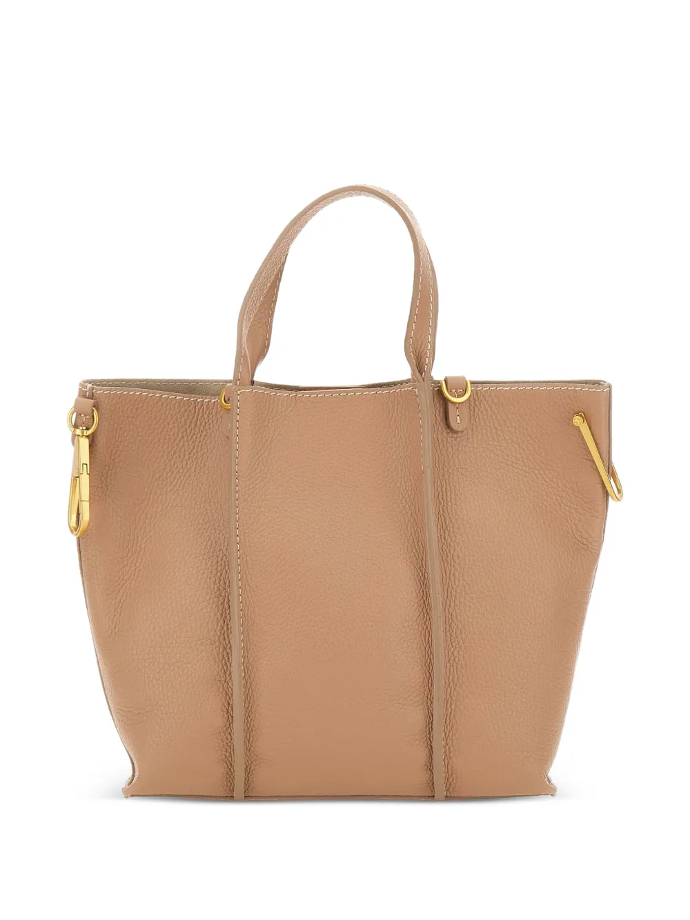 GIANNI CHIARINI Zahara geribbelde leren shopper Beige