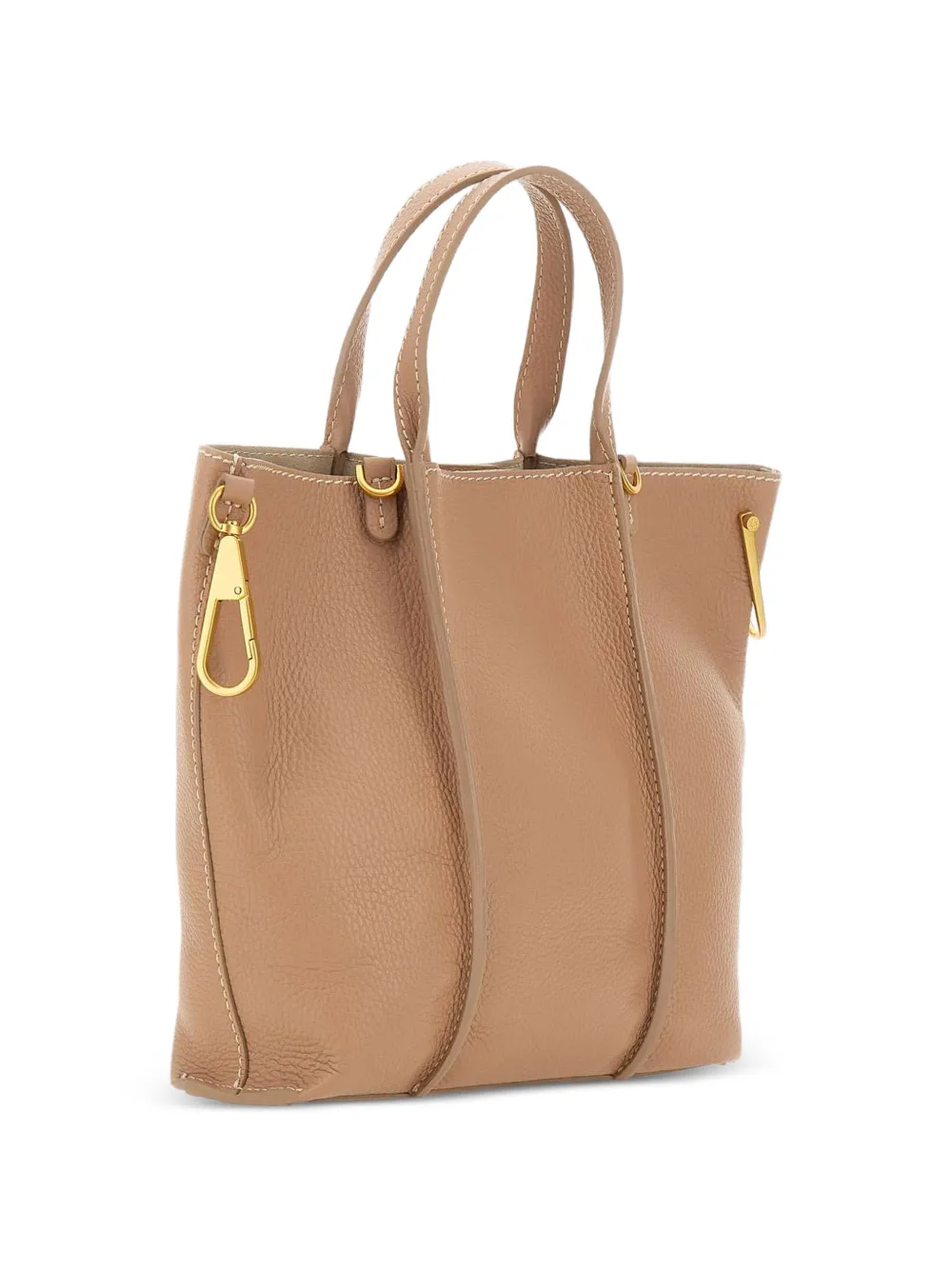 Zahara Ribbed Grained Leather Tote Bag