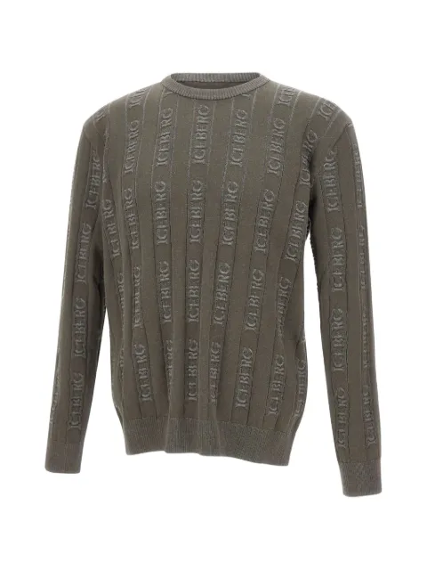 Iceberg logo-pattern crew-neck sweater