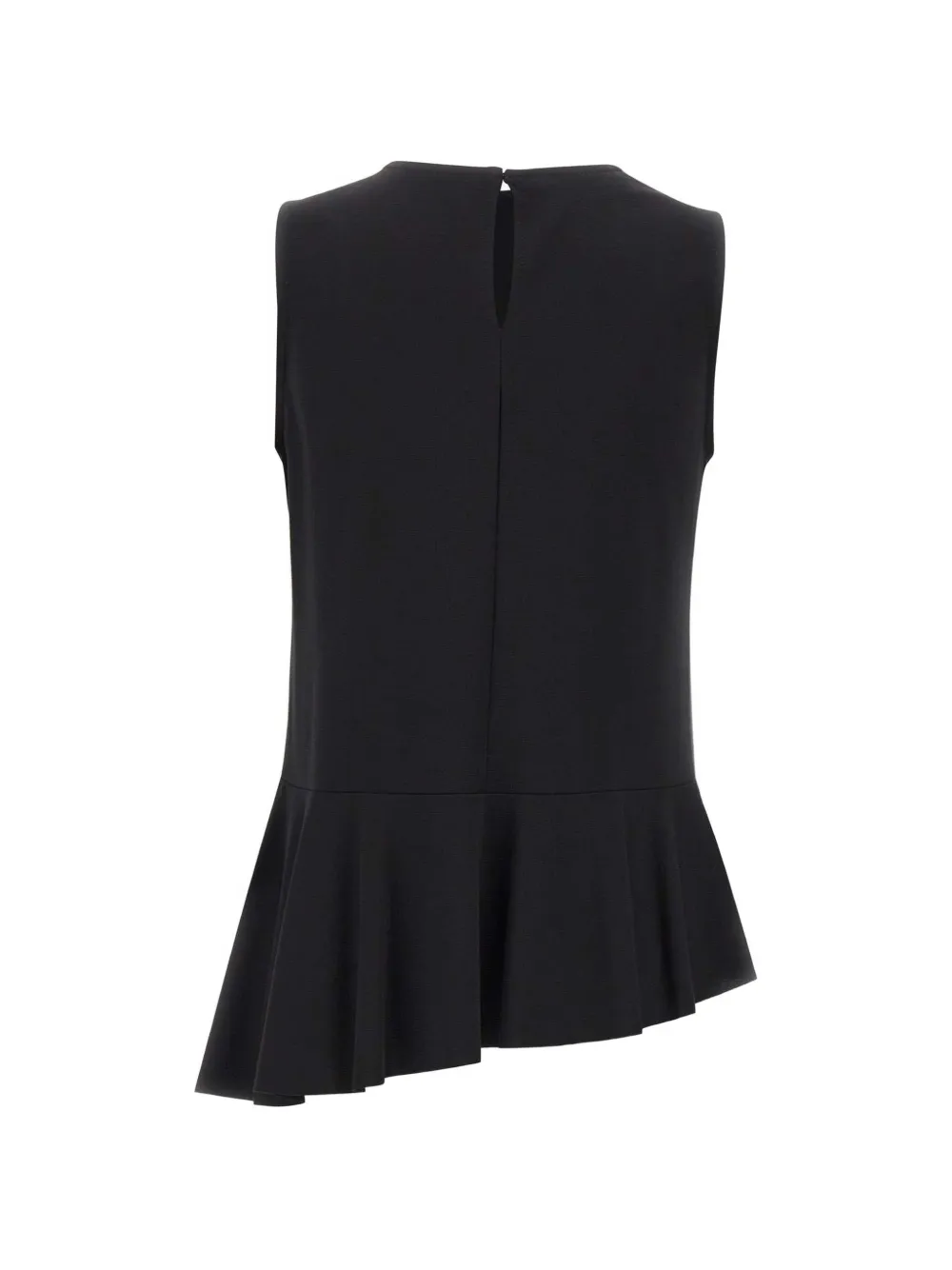  Kaos Ruffled-hem Sleeveless Blouse - Black 