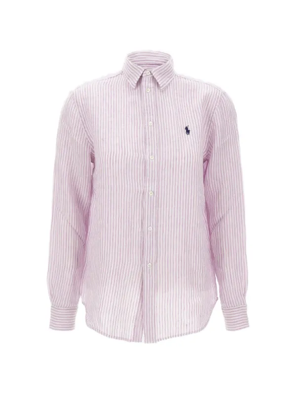 Polo Ralph Lauren ストライプ リネンシャツ | ピンク | FARFETCH JP