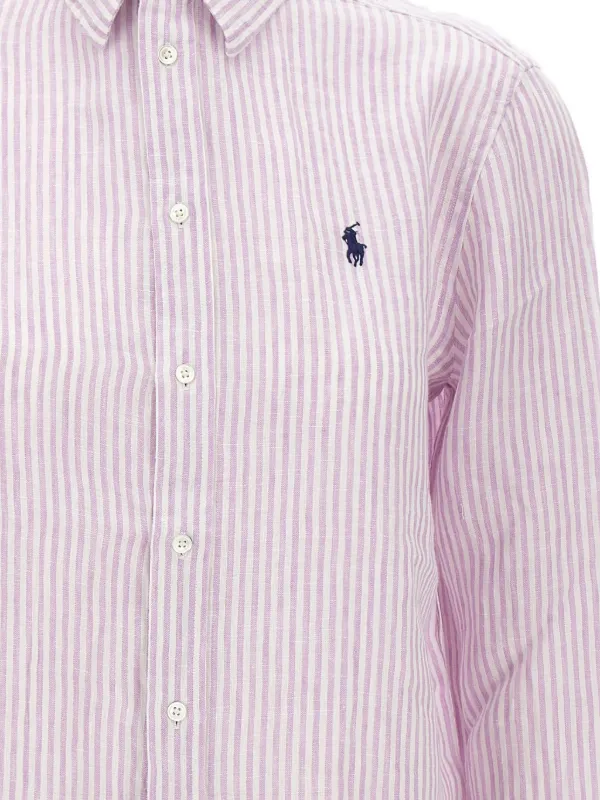 Polo Ralph Lauren ストライプ リネンシャツ | ピンク | FARFETCH JP