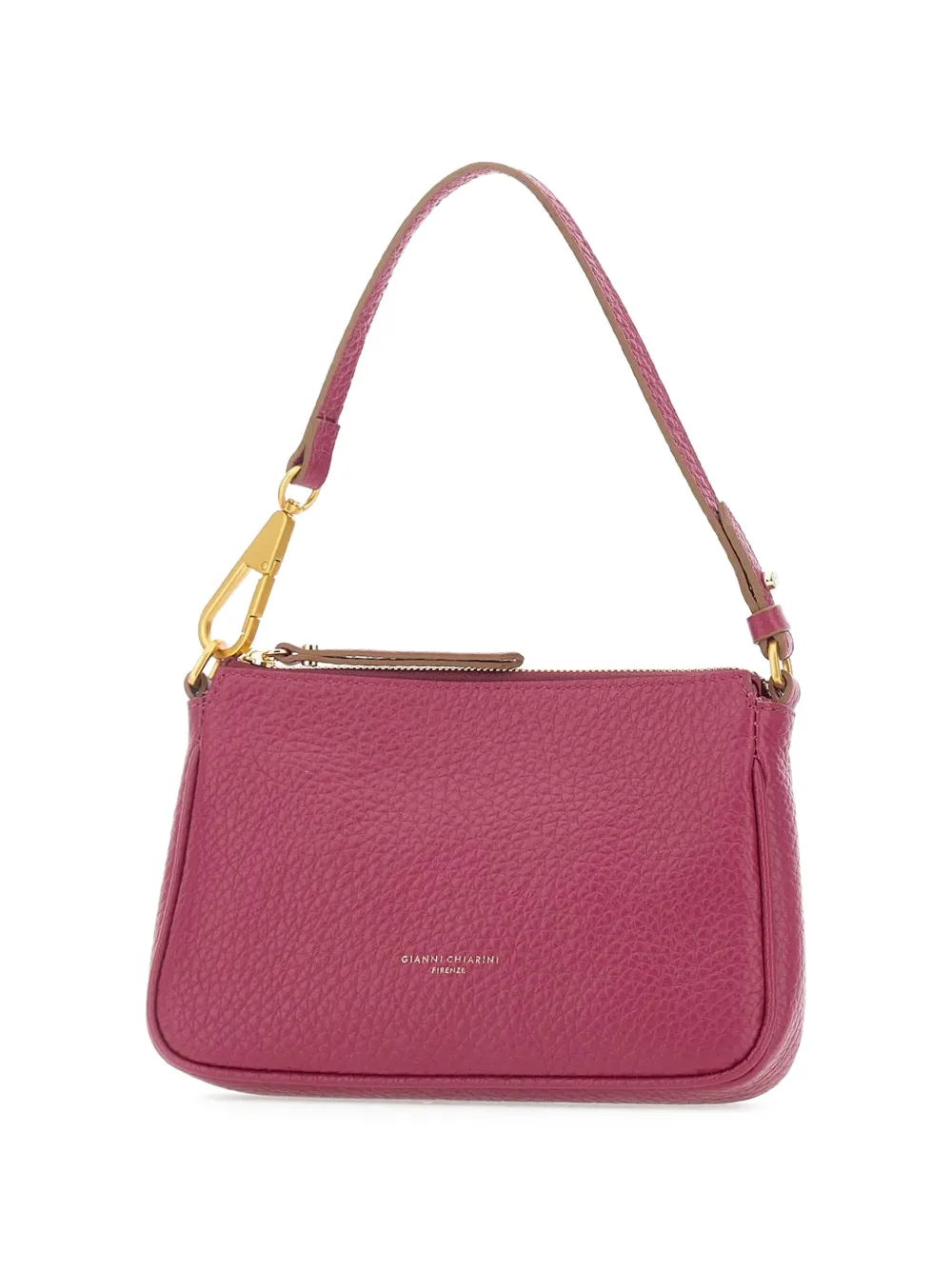  Gianni Chiarini Zip Maxigrain Leather Shoulder Bag - Pink 