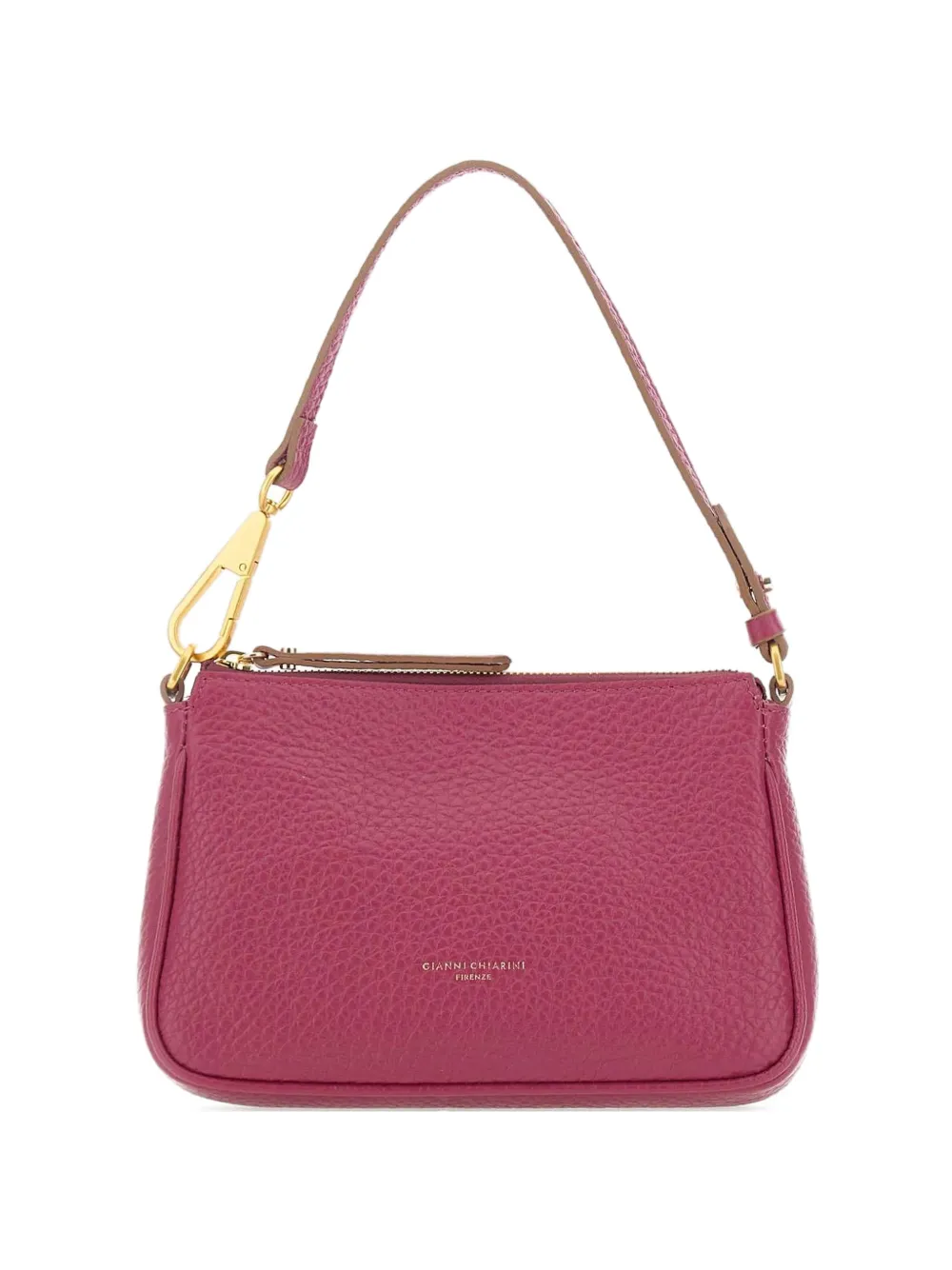 GIANNI CHIARINI zip maxigrain leather shoulder bag - Rosa