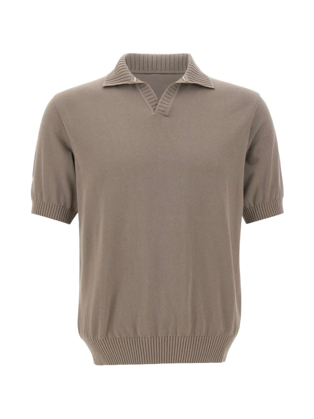 Paul & Shark ribbed trim open collar polo shirt - Toni neutri