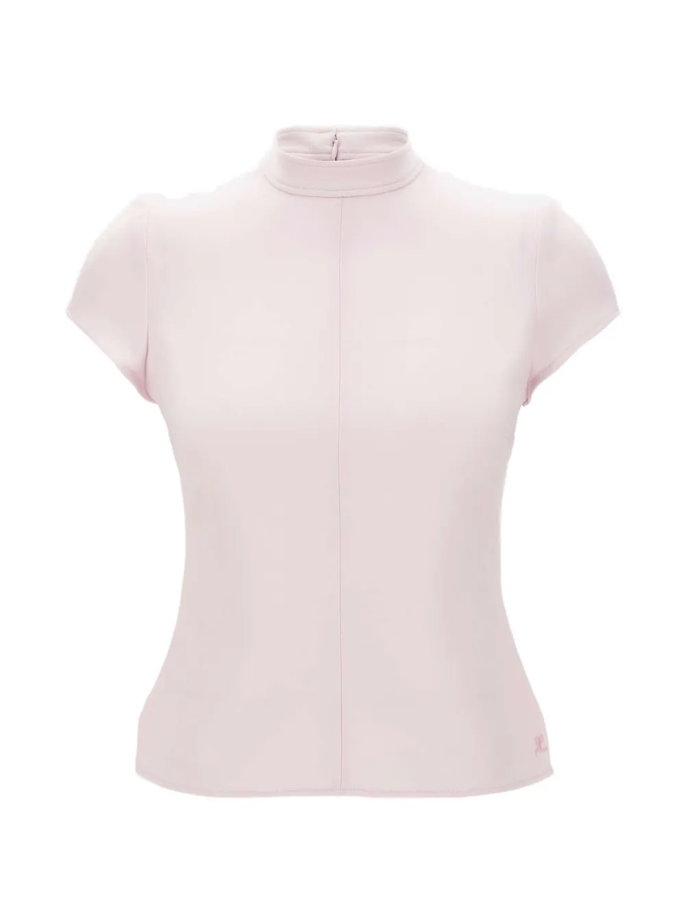 Courrèges embroidered-detail turtleneck top - Rosa