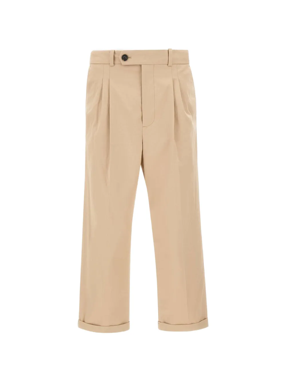 Drôle De Monsieur pleat logo patch trousers - Toni neutri