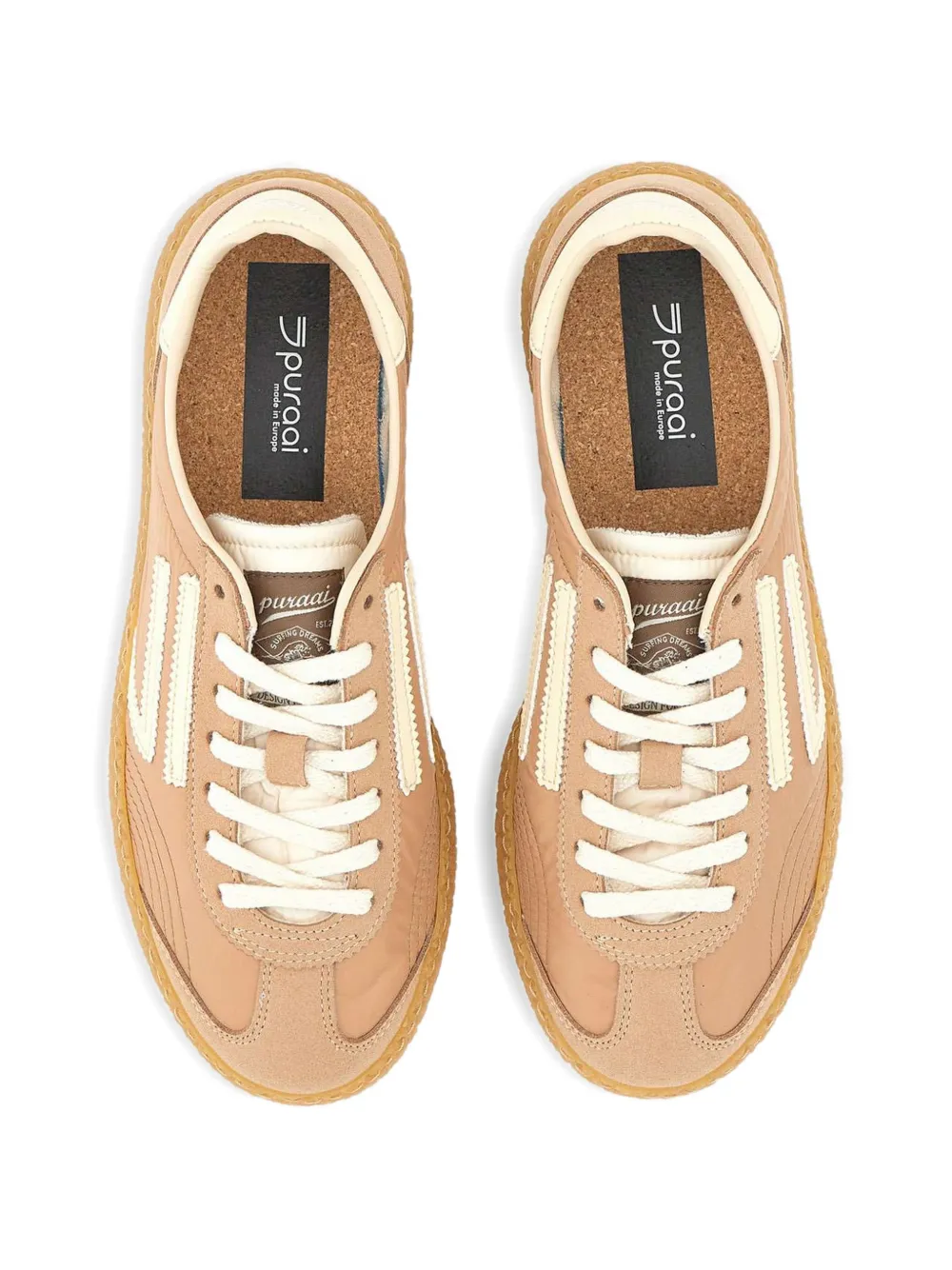 Puraai XS Dune panelled sneakers Beige