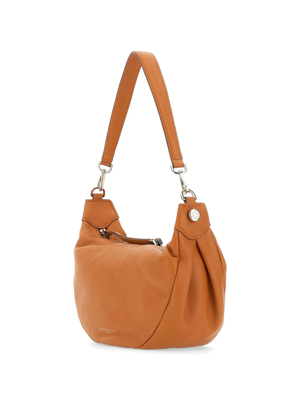 Aisha Grained Zip Leather Shoulder Bag