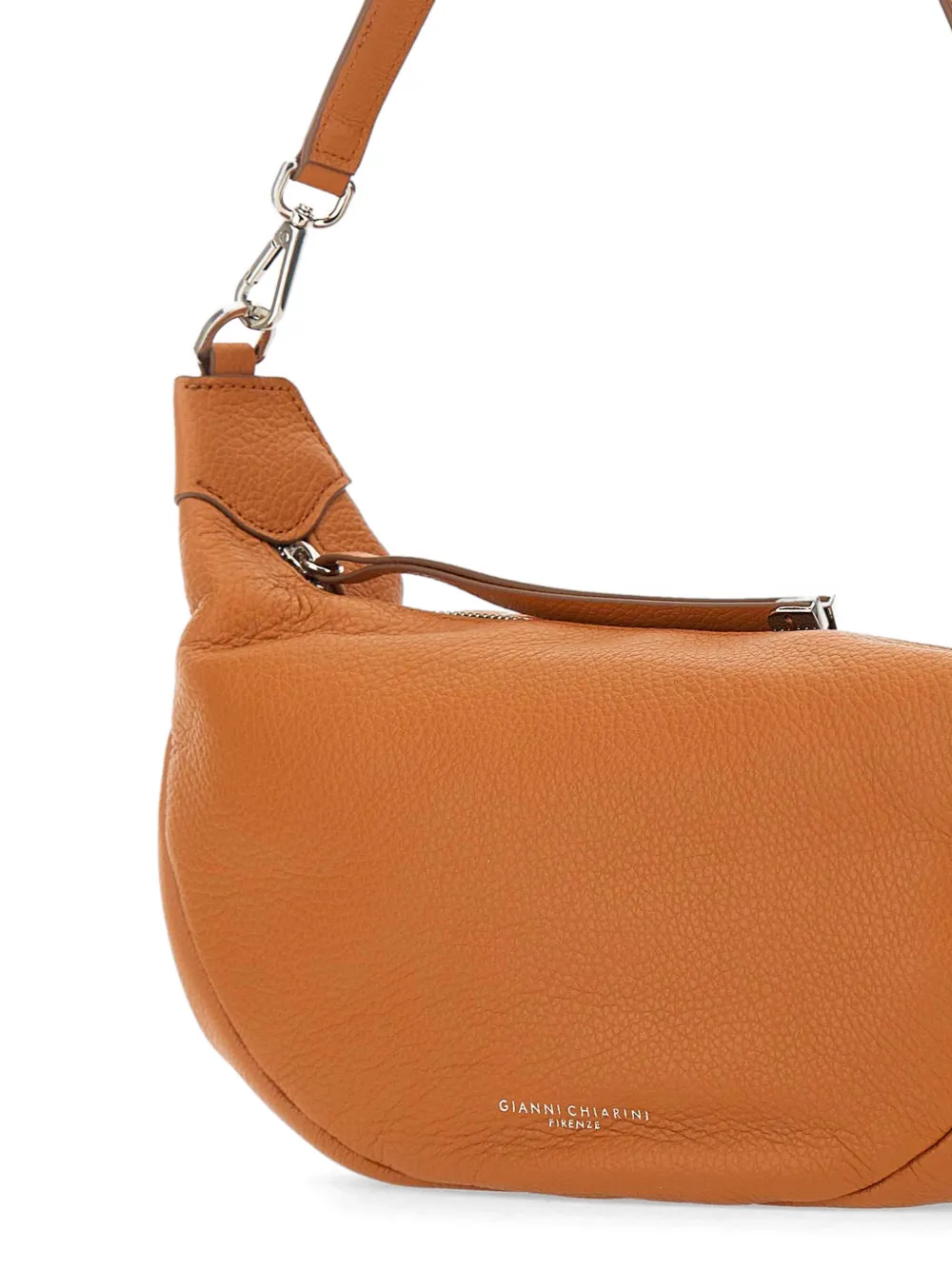Aisha Grained Zip Leather Shoulder Bag