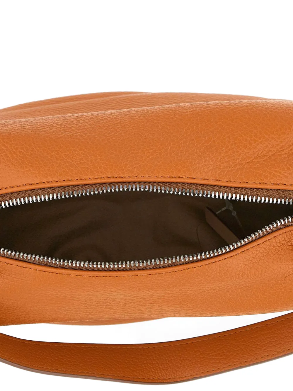 Aisha Grained Zip Leather Shoulder Bag
