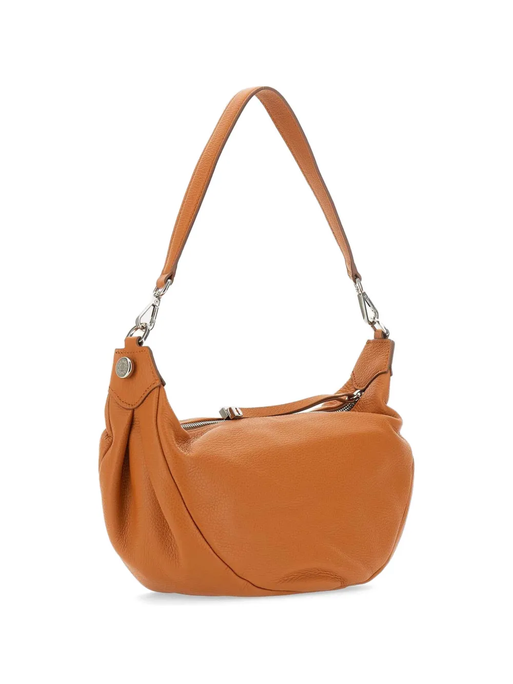 Aisha Grained Zip Leather Shoulder Bag