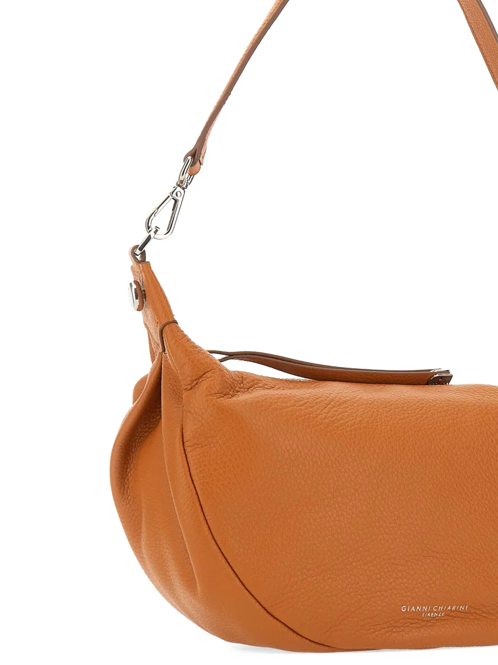 Aisha Grained Zip Leather Shoulder Bag
