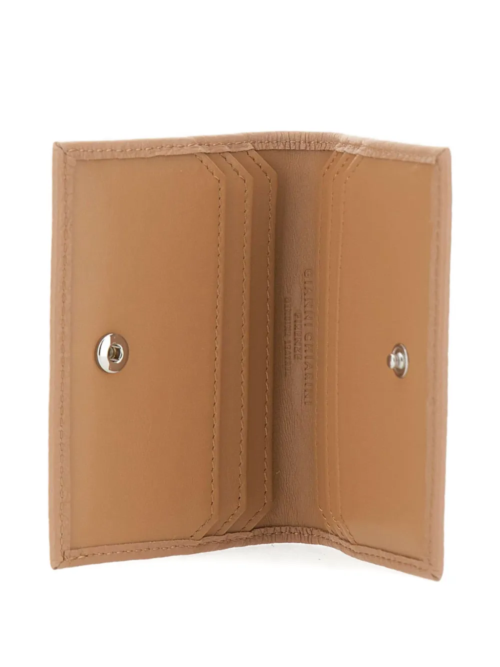 Bubble Contrast-Stitch Leather Card Holder