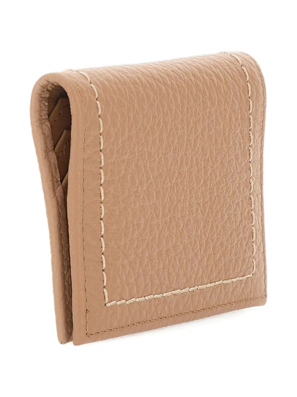 Bubble Contrast-Stitch Leather Card Holder