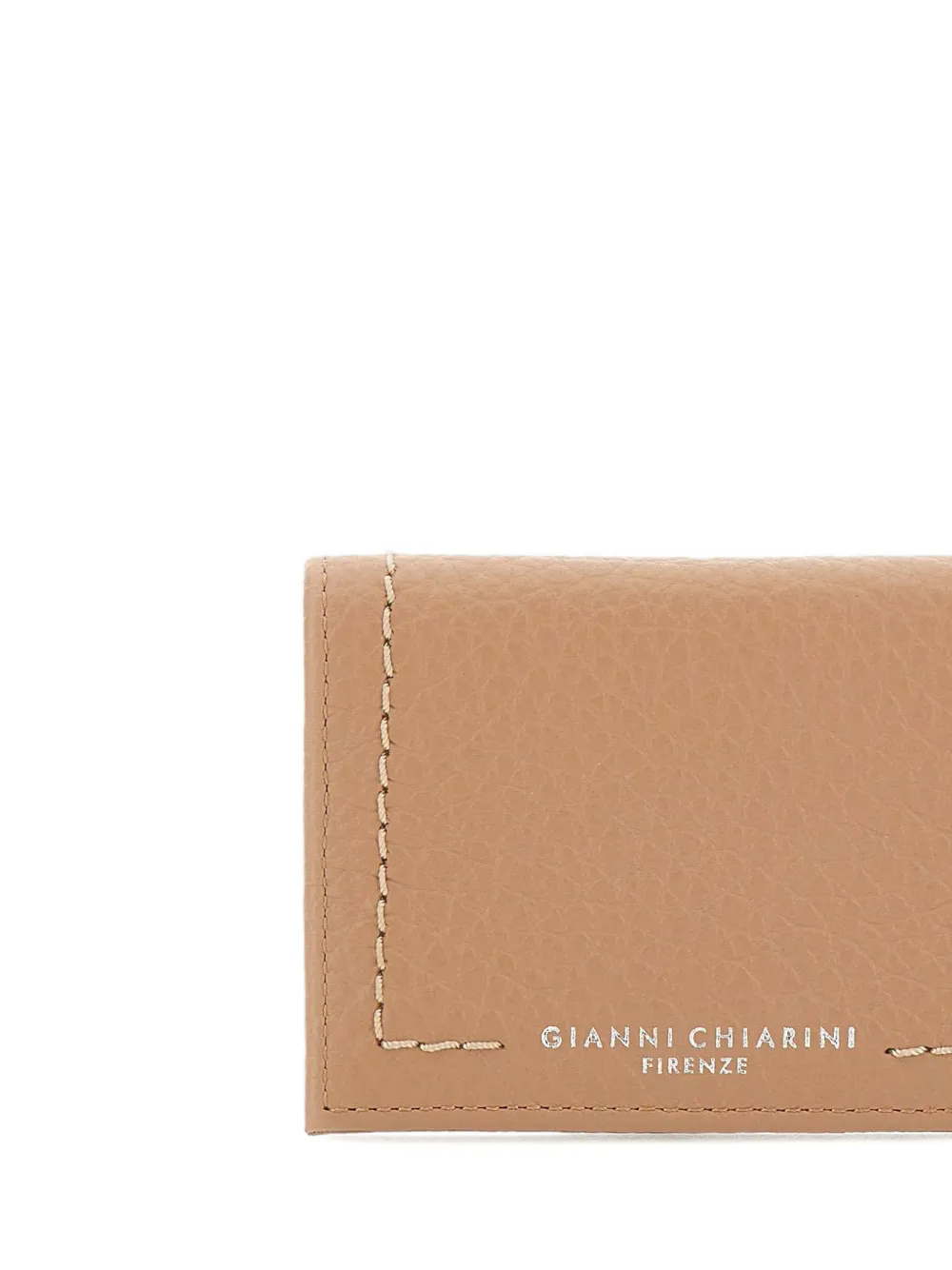 Bubble Contrast-Stitch Leather Card Holder