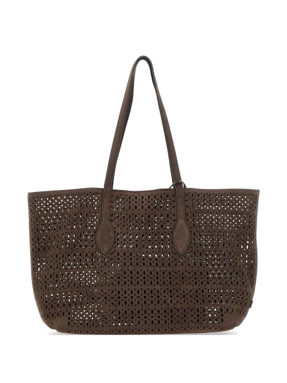 GIANNI CHIARINI Mashup laser-cut double-handle shoulder bag - Brown