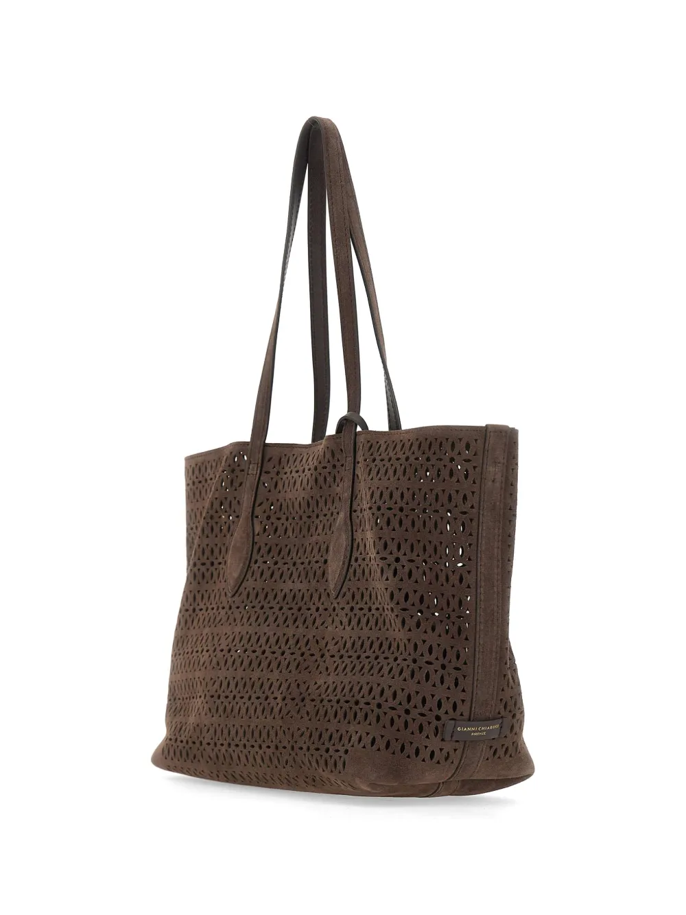 GIANNI CHIARINI Mashup uitgesneden schoudertas met dubbele handgreep Bruin