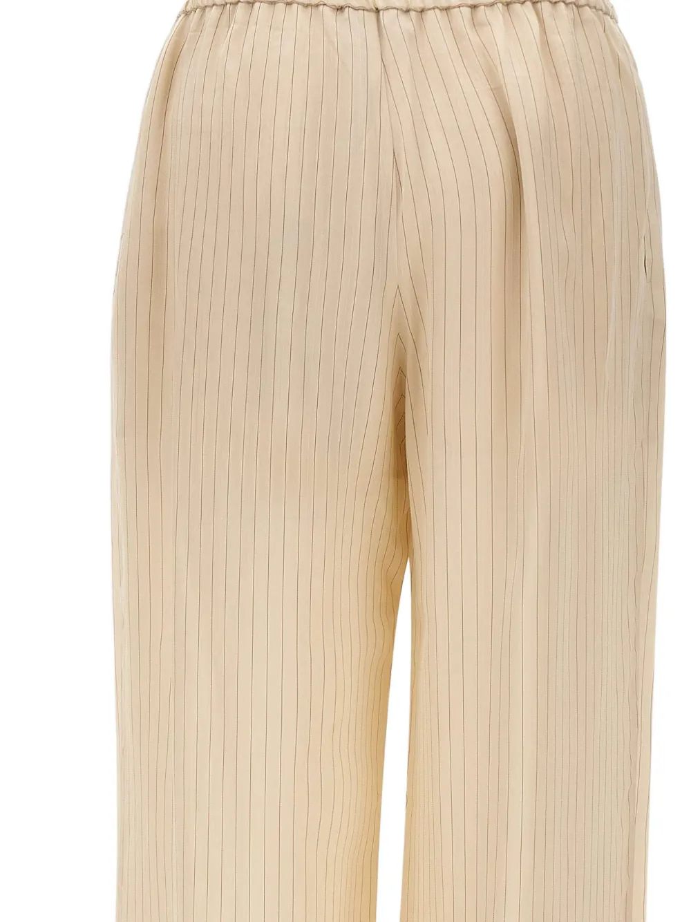 HERSKIND Krijtstreep broek met elastische taille Beige