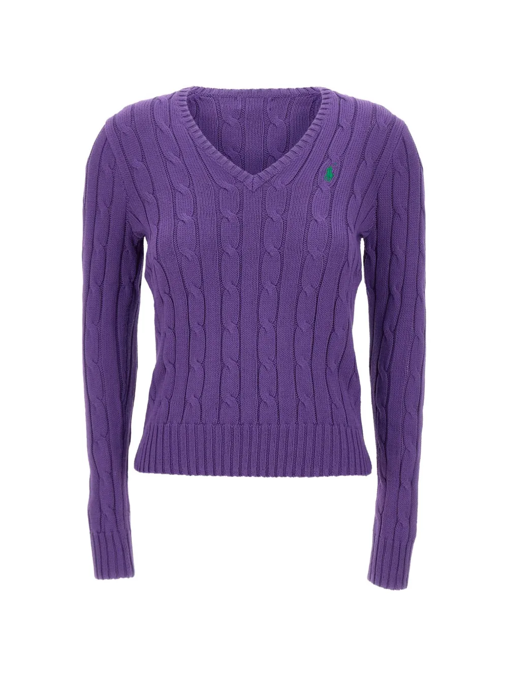 Polo Ralph Lauren cable-knit V-neck sweater - Viola
