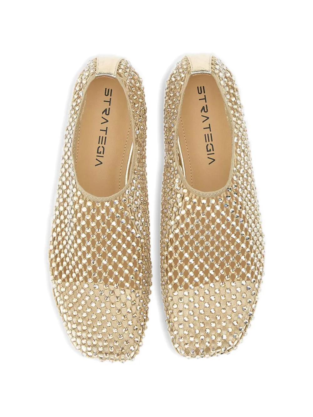 strategia shoes Bijoux rhinestone ballet flats Beige