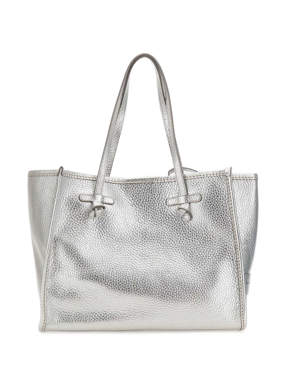  Marcella Club Marcella Top-handles Grained Leather Shoulder Bag - Silver 