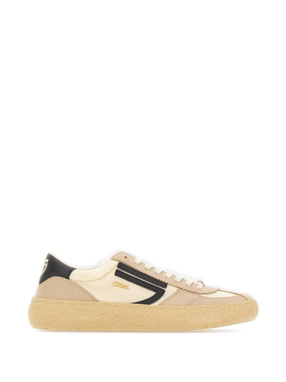 Puraai panelled lace-up sneakers Beige