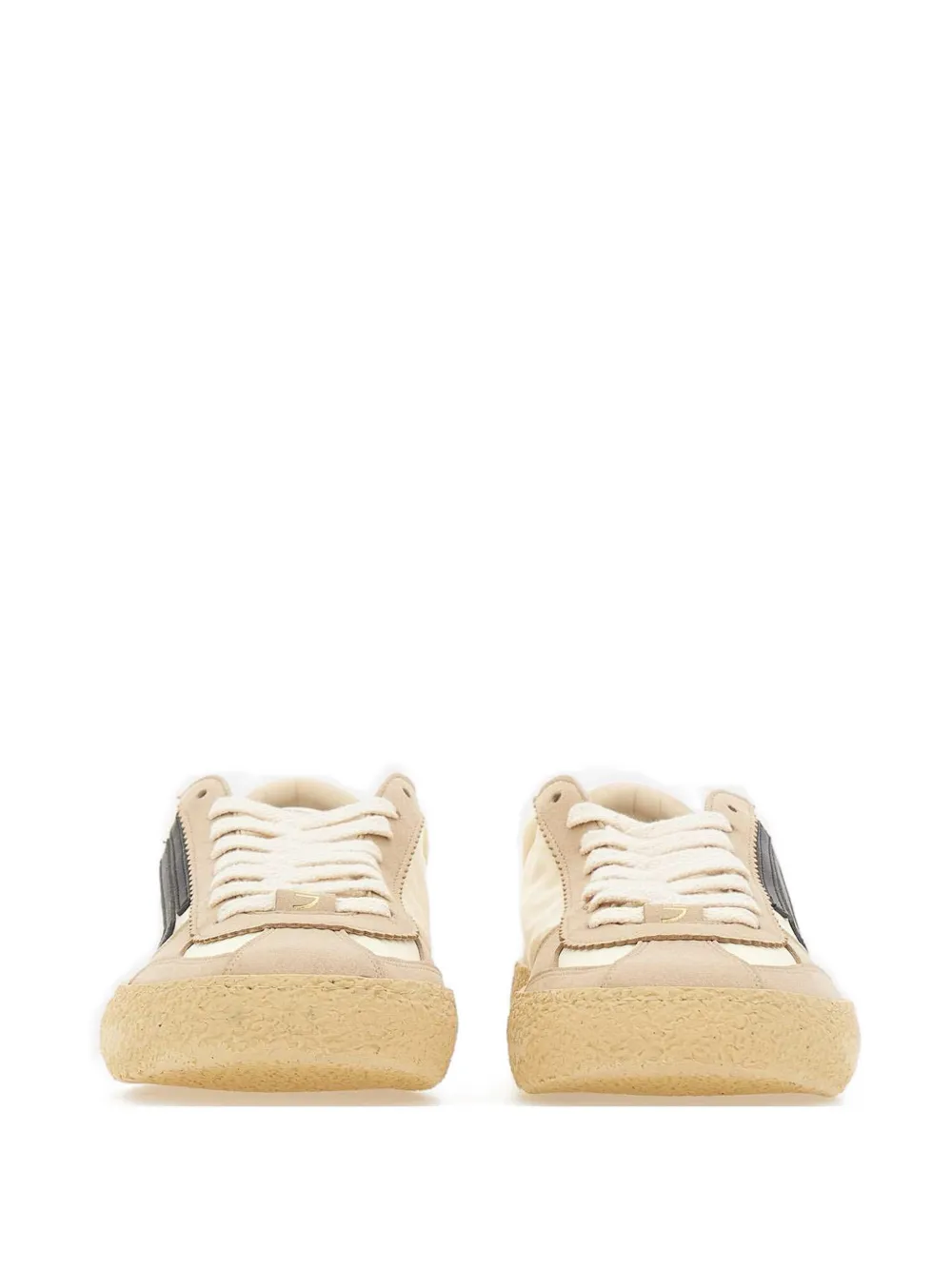 Puraai panelled lace-up sneakers Beige