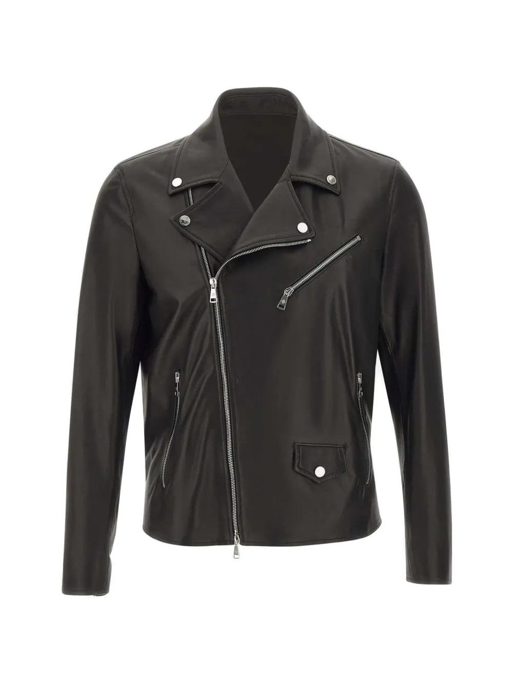 Tagliatore zipped leather jacket - Nero