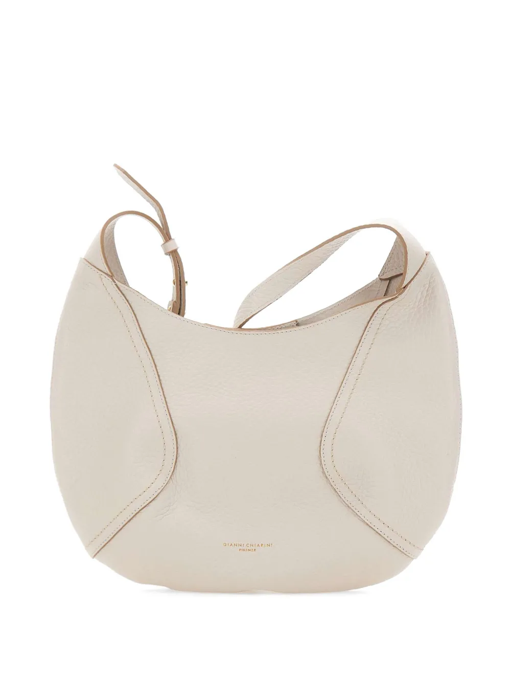 GIANNI CHIARINI Juno grained-leather shoulder bag - Toni neutri